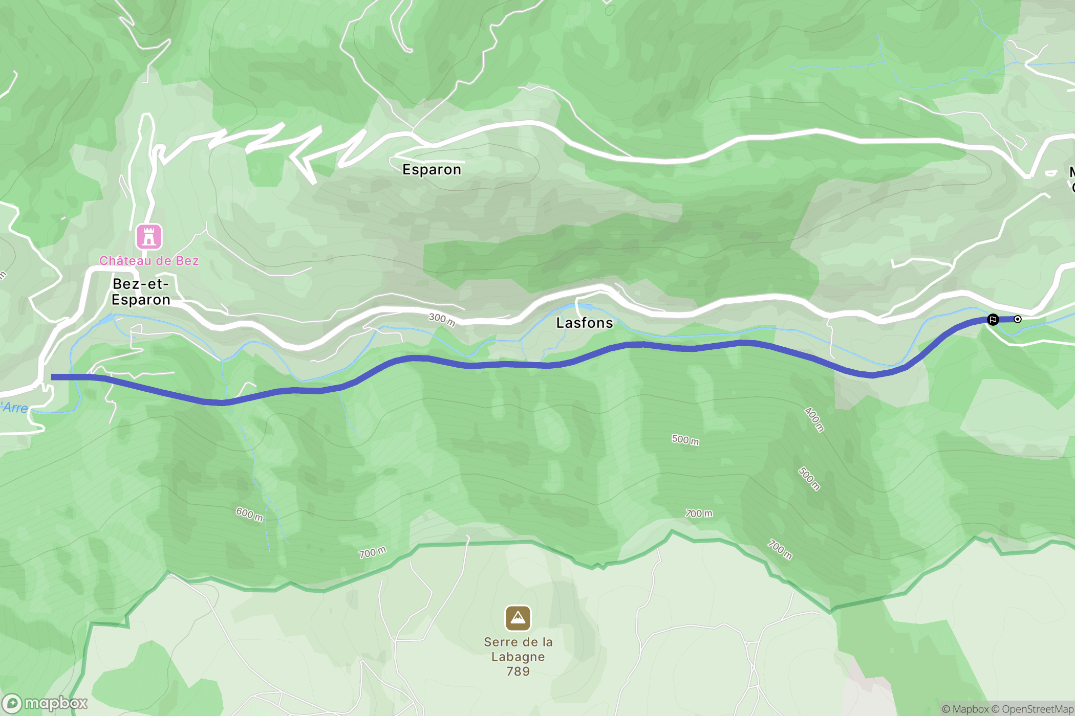 Molières-Cavaillac : carte du parcours de randonnée - France