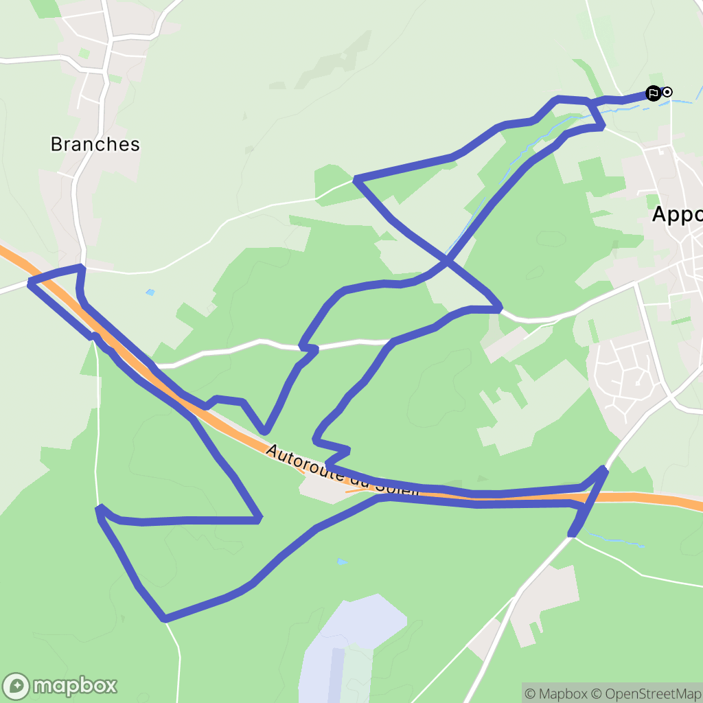 Appoigny : carte du parcours de randonnée - France