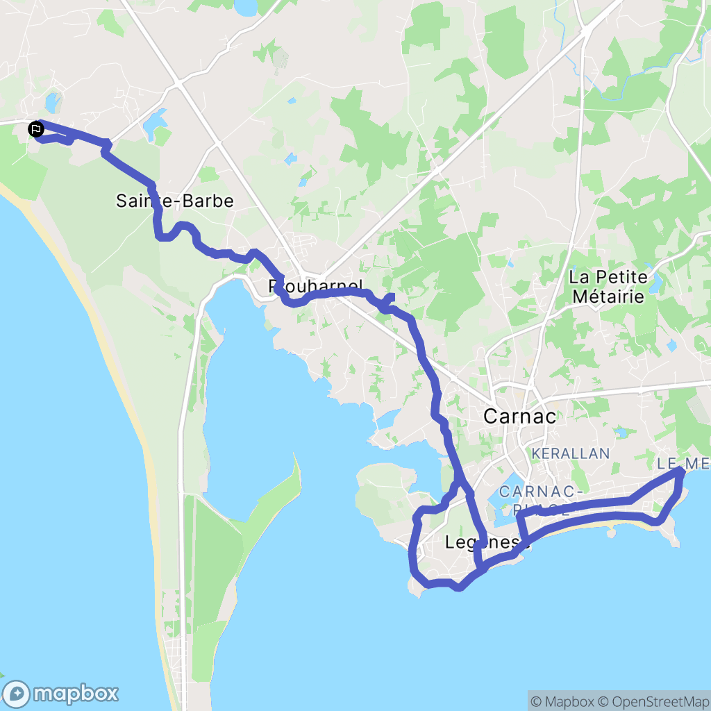 Erdeven : carte du parcours de randonnée - France