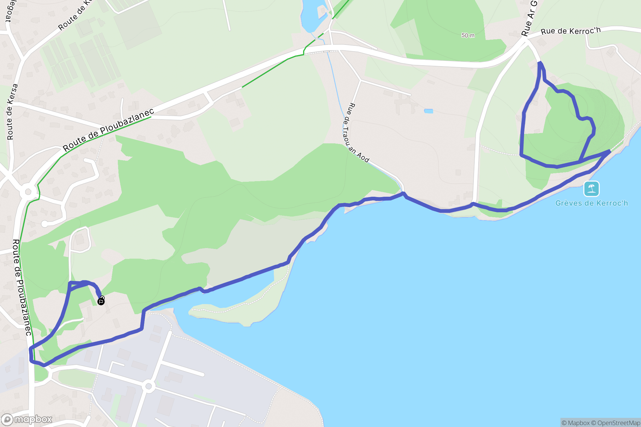 Ploubazlanec : carte du parcours de randonnée - France