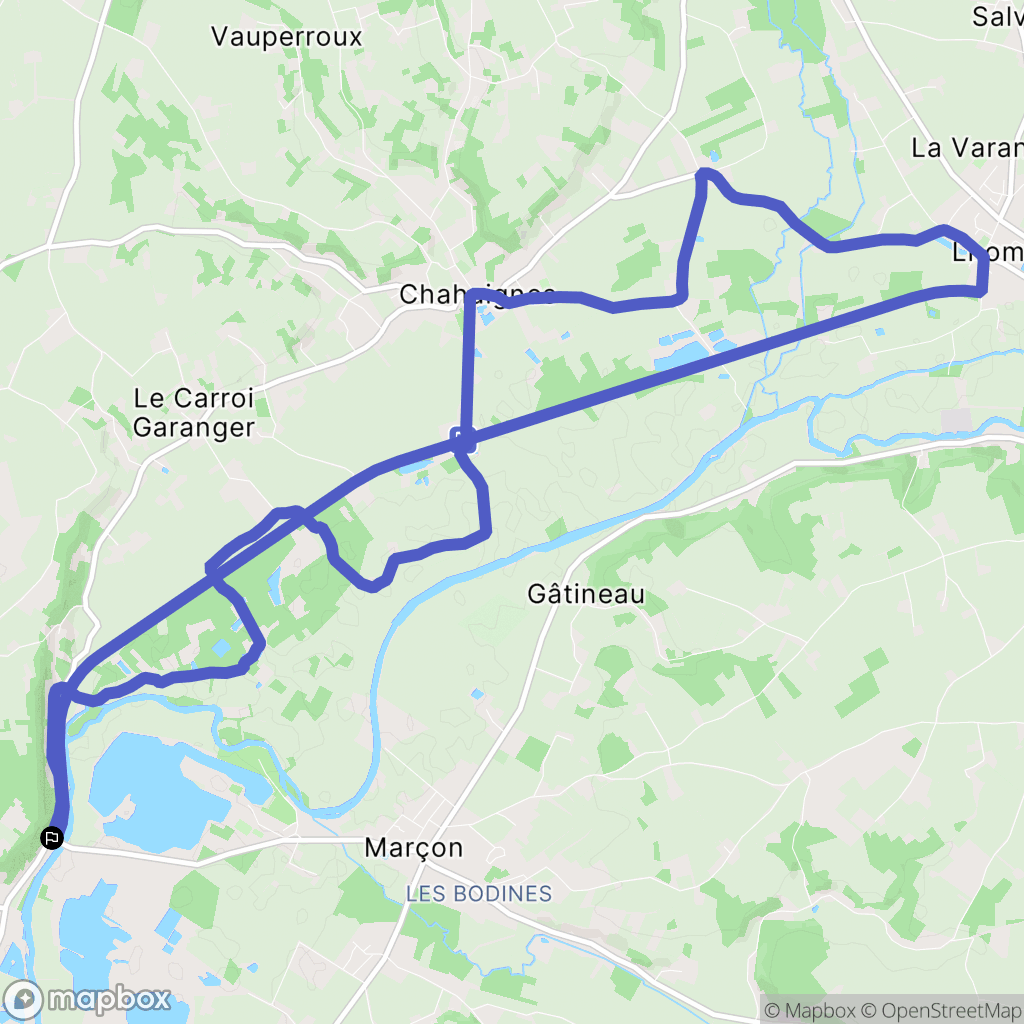 Flée : carte du parcours de randonnée - France