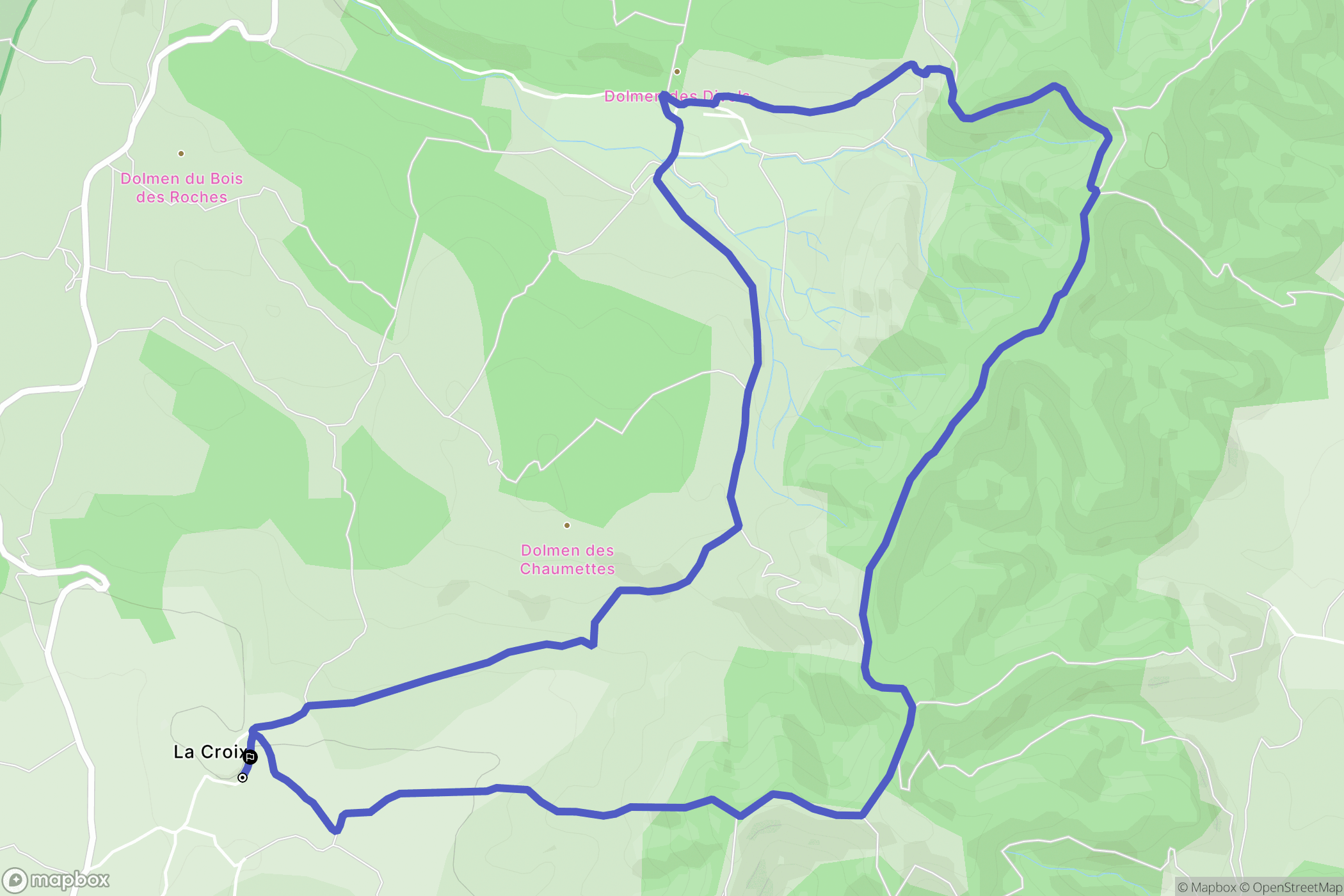 Saint-André-de-Cruzières : carte du parcours de randonnée - France