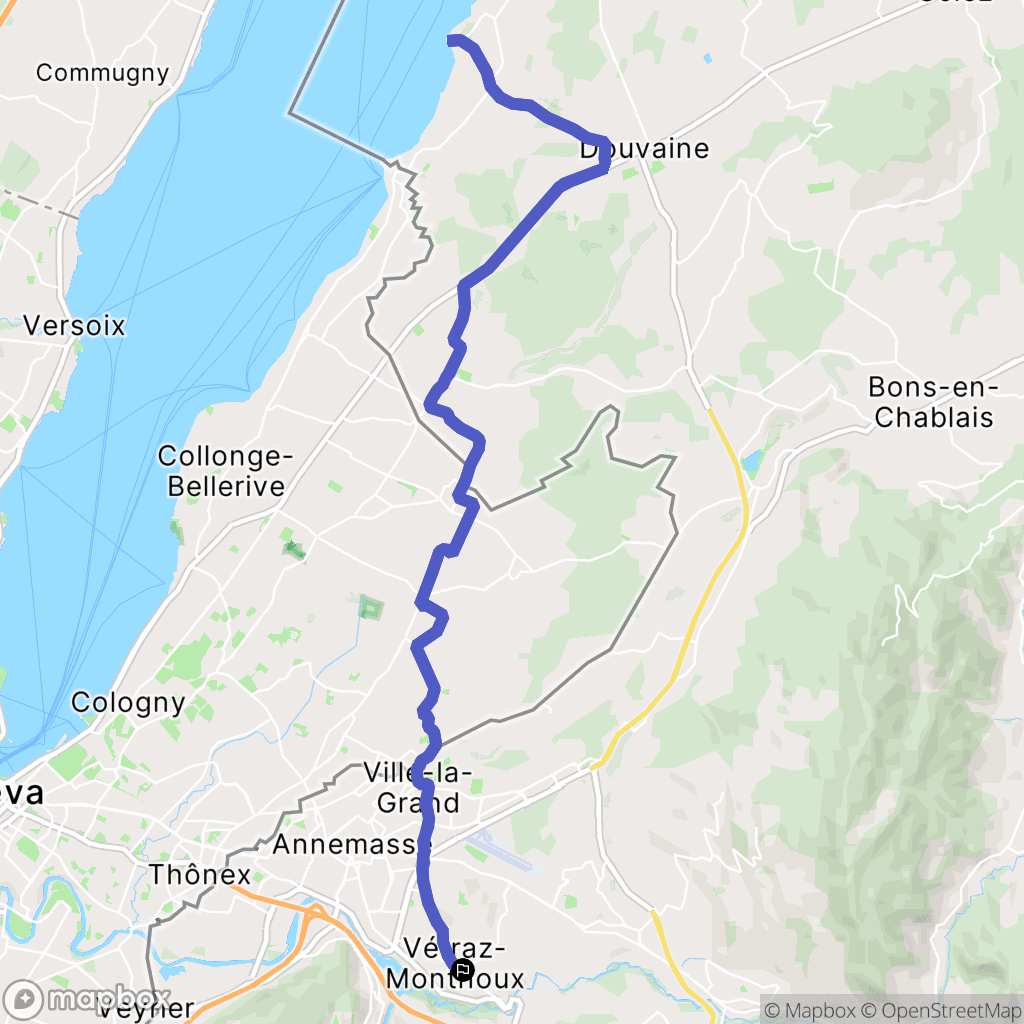 Vétraz-Monthoux : carte du parcours de randonnée - France