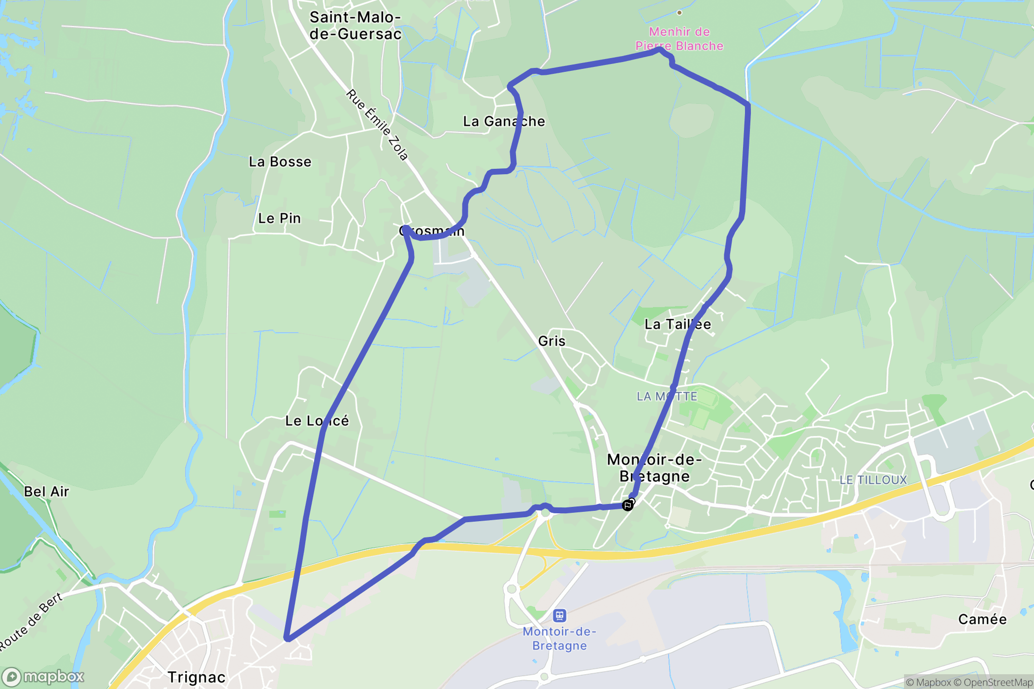 Montoir-de-Bretagne : carte du parcours de randonnée - France