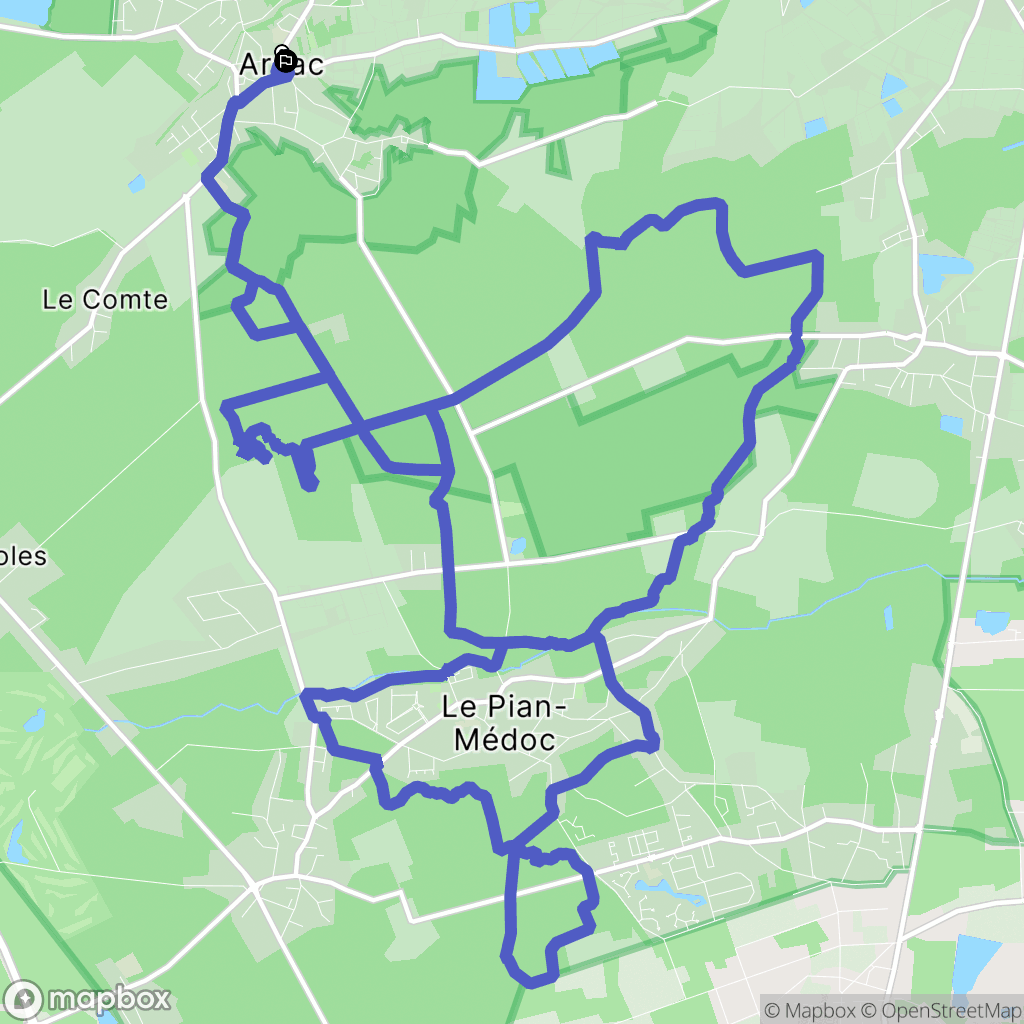 Arsac : carte du parcours de randonnée - France