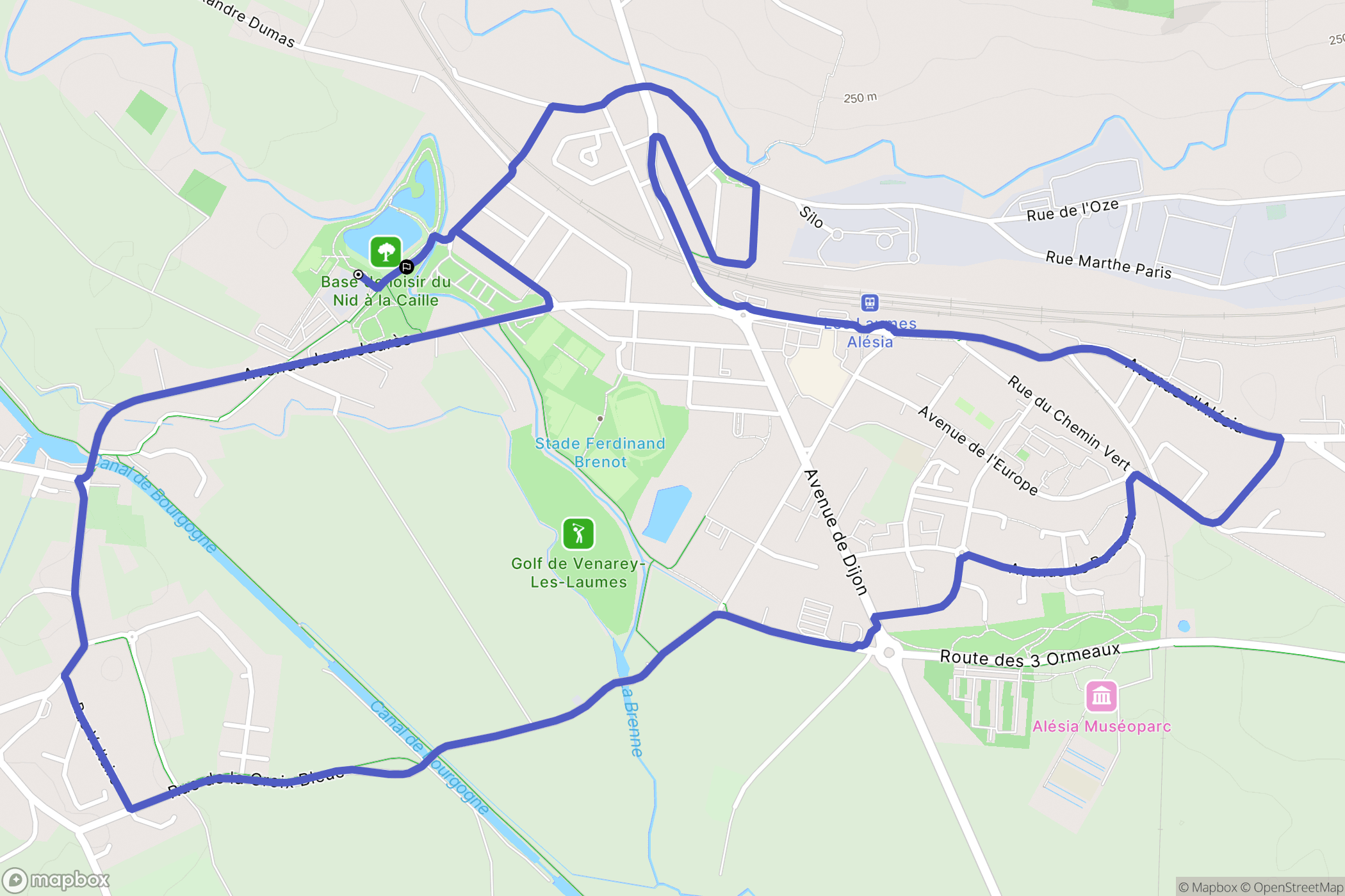 Venarey-les-Laumes : carte du parcours de randonnée - France