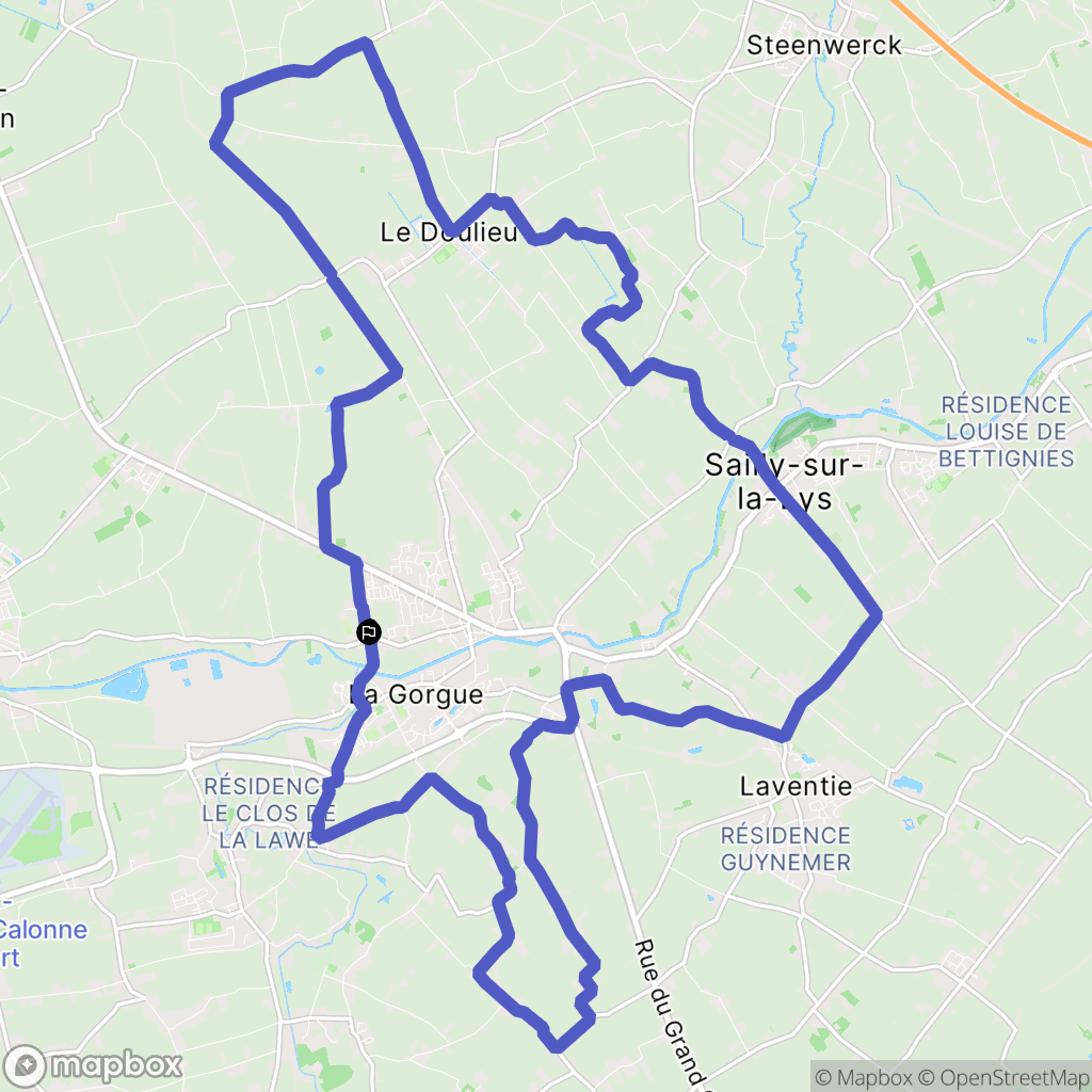 Estaires : carte du parcours de randonnée - France
