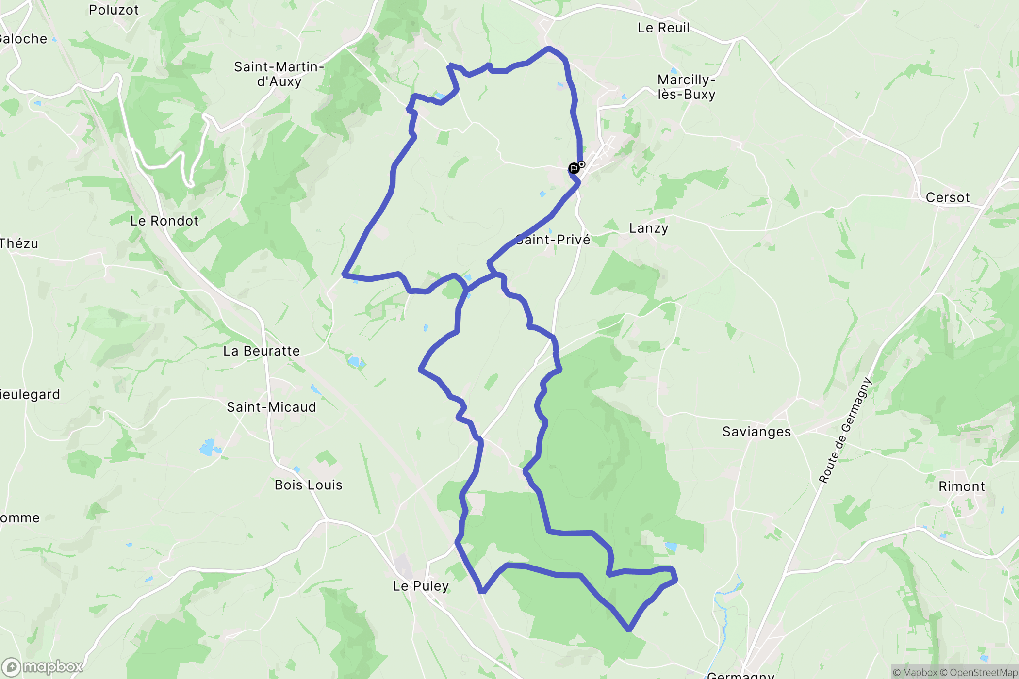 Marcilly-lès-Buxy : carte du parcours de randonnée - France