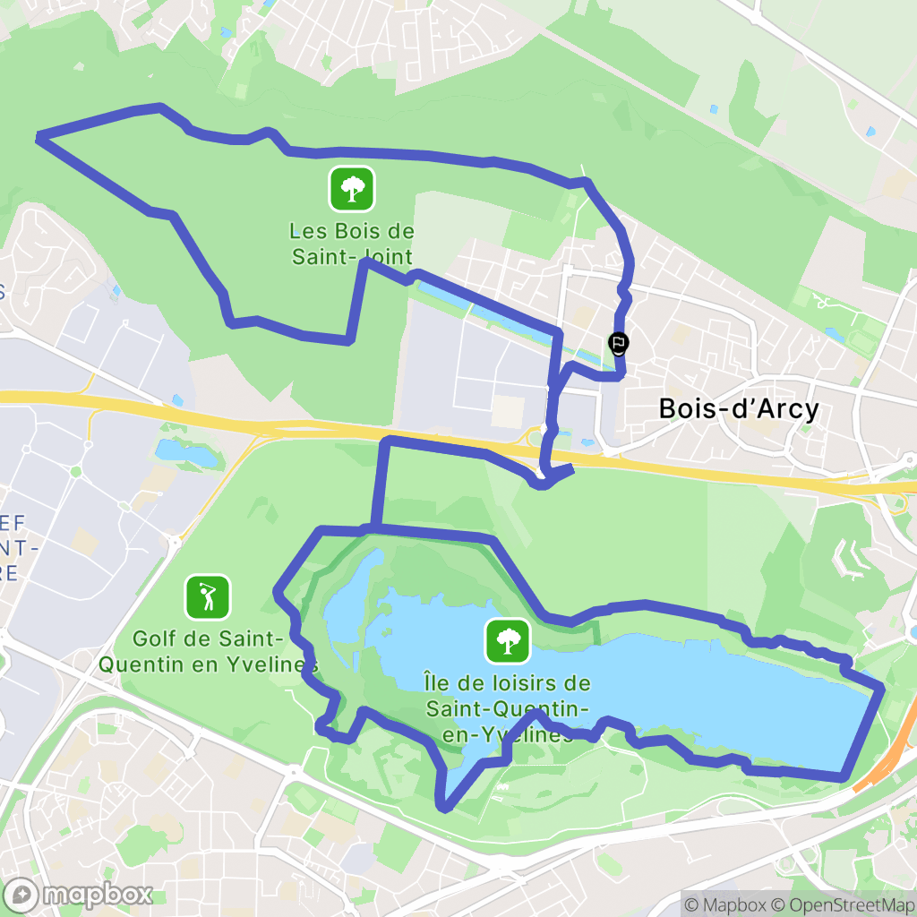 Bois-d'Arcy : carte du parcours de randonnée - France