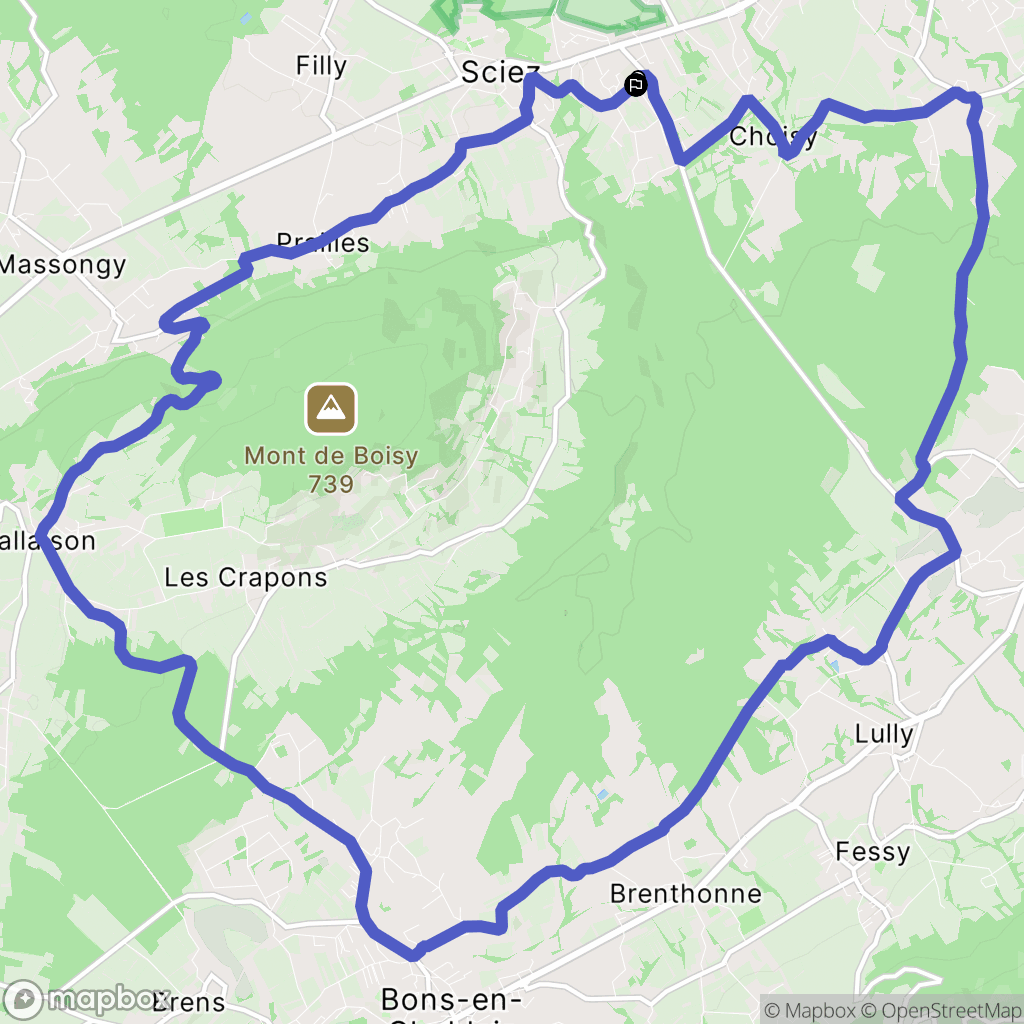 Sciez : carte du parcours de randonnée - France