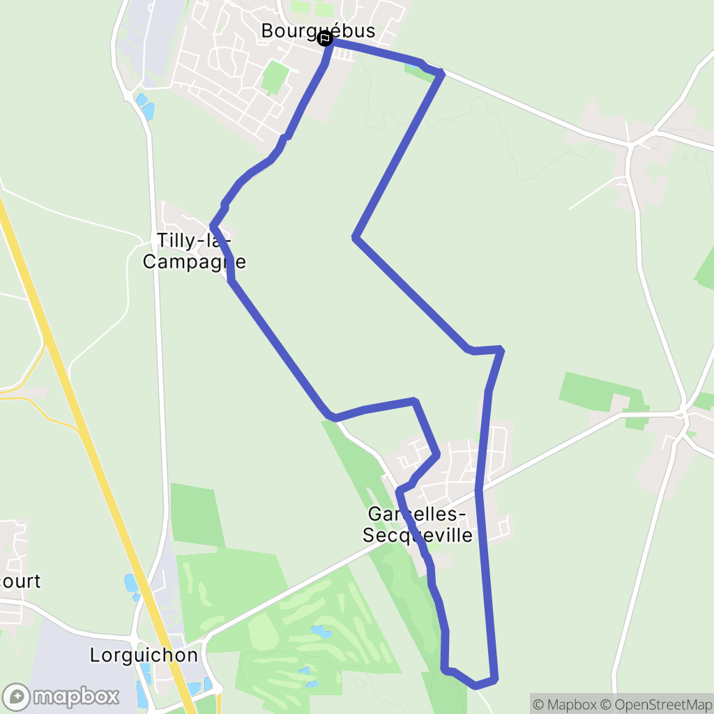 Bourguébus : carte du parcours de randonnée - France
