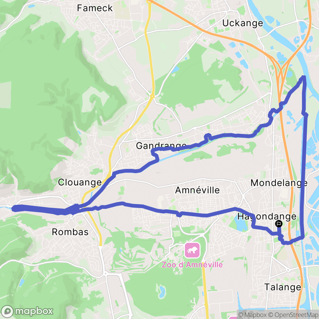 Hagondange : carte du parcours de randonnée - France