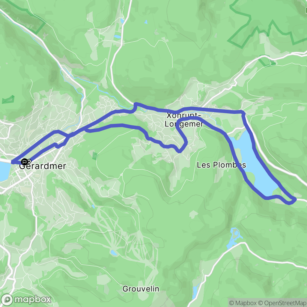 Gérardmer : carte du parcours de randonnée - France