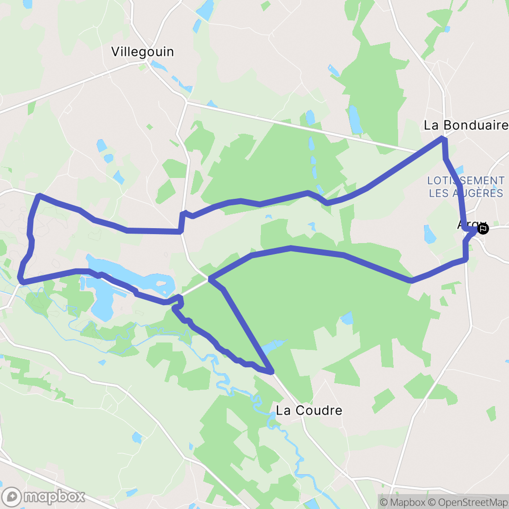 Argy : carte du parcours de randonnée - France