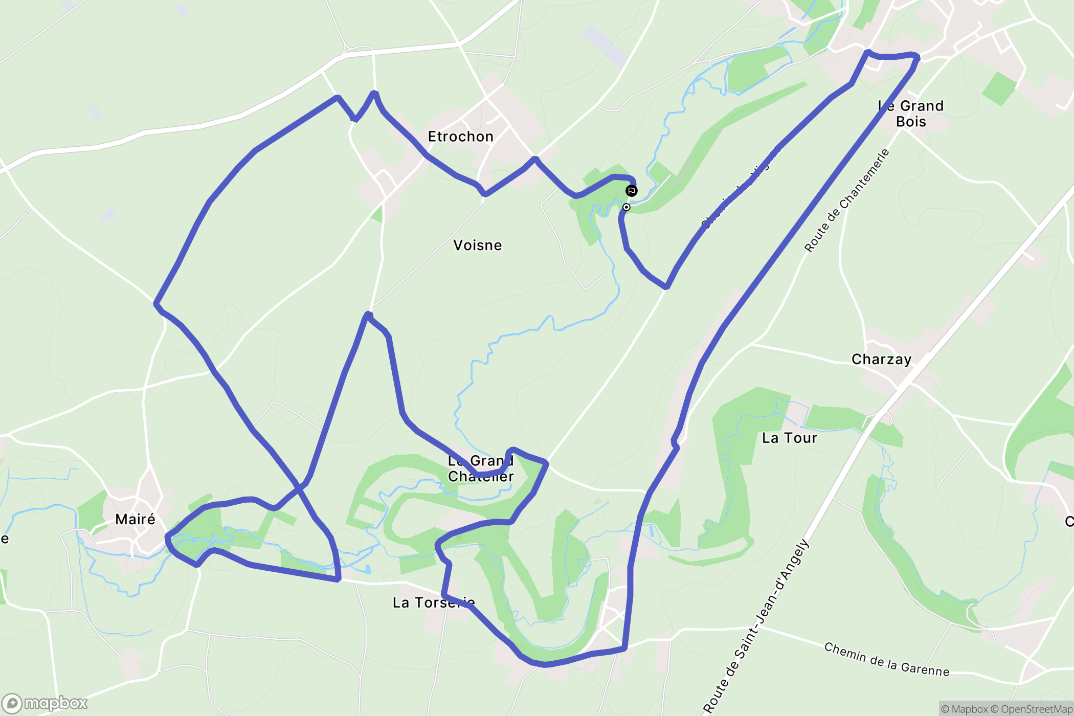 Melle : carte du parcours de randonnée - France