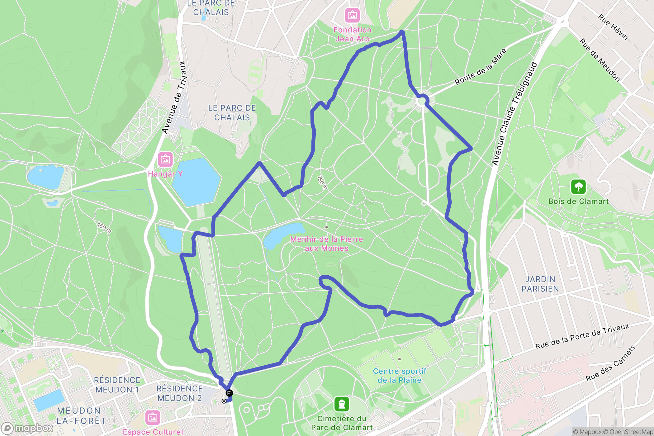Clamart : carte du parcours de randonnée - France
