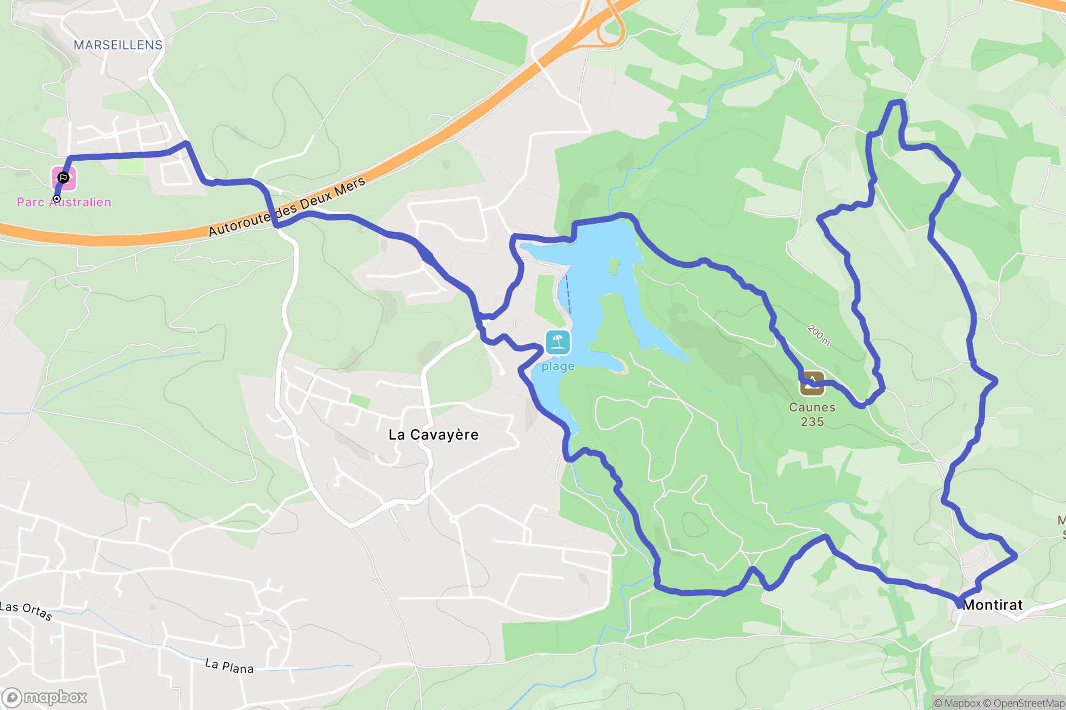 Palaja : carte du parcours de randonnée - France