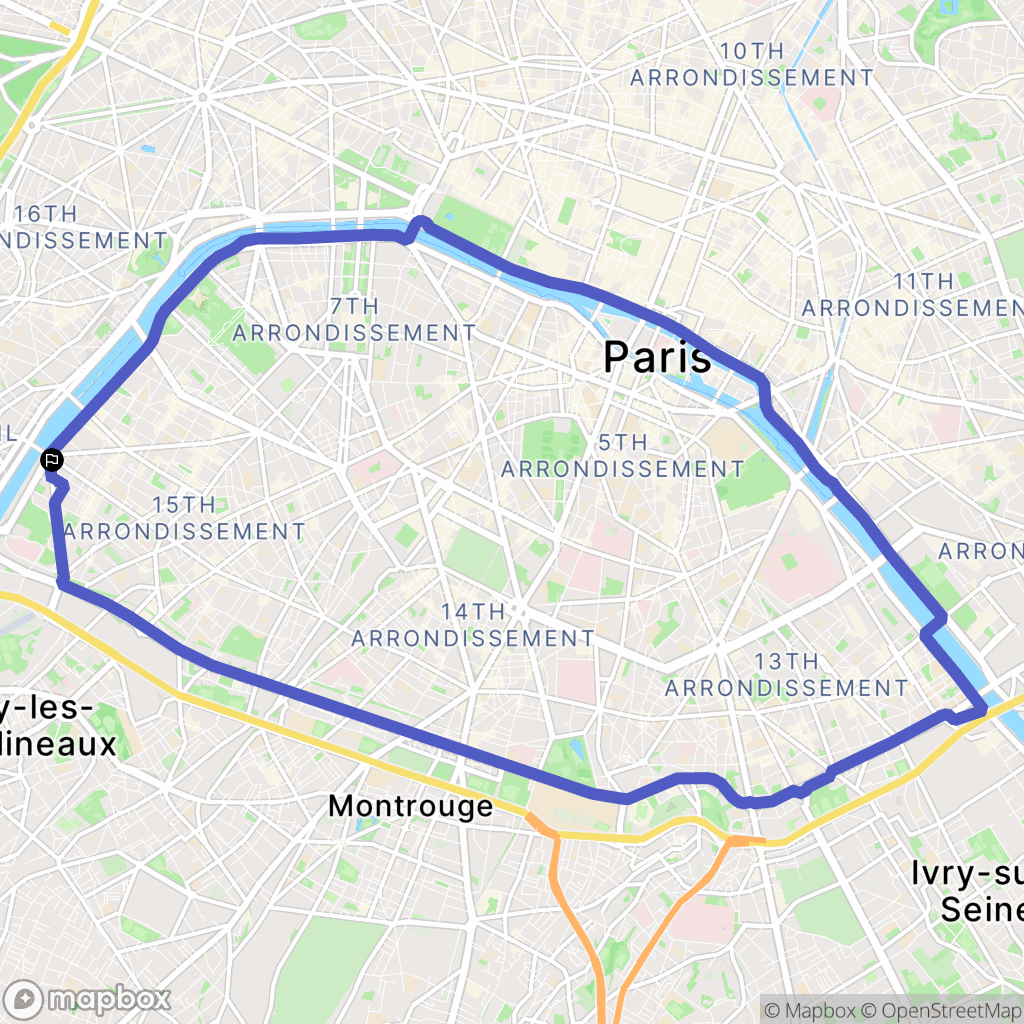 Paris : carte du parcours de randonnée - France