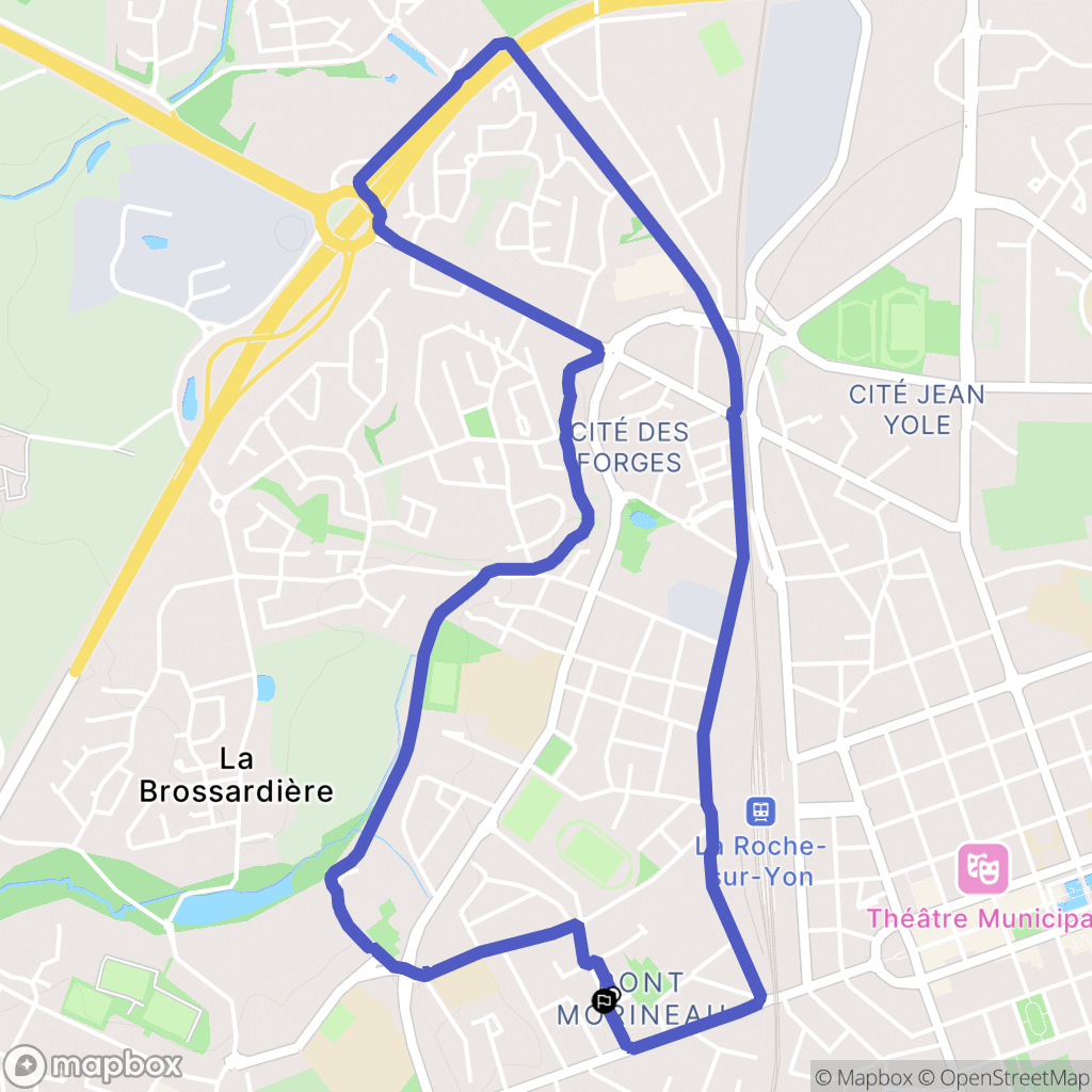La Roche-sur-Yon : carte du parcours de randonnée - France