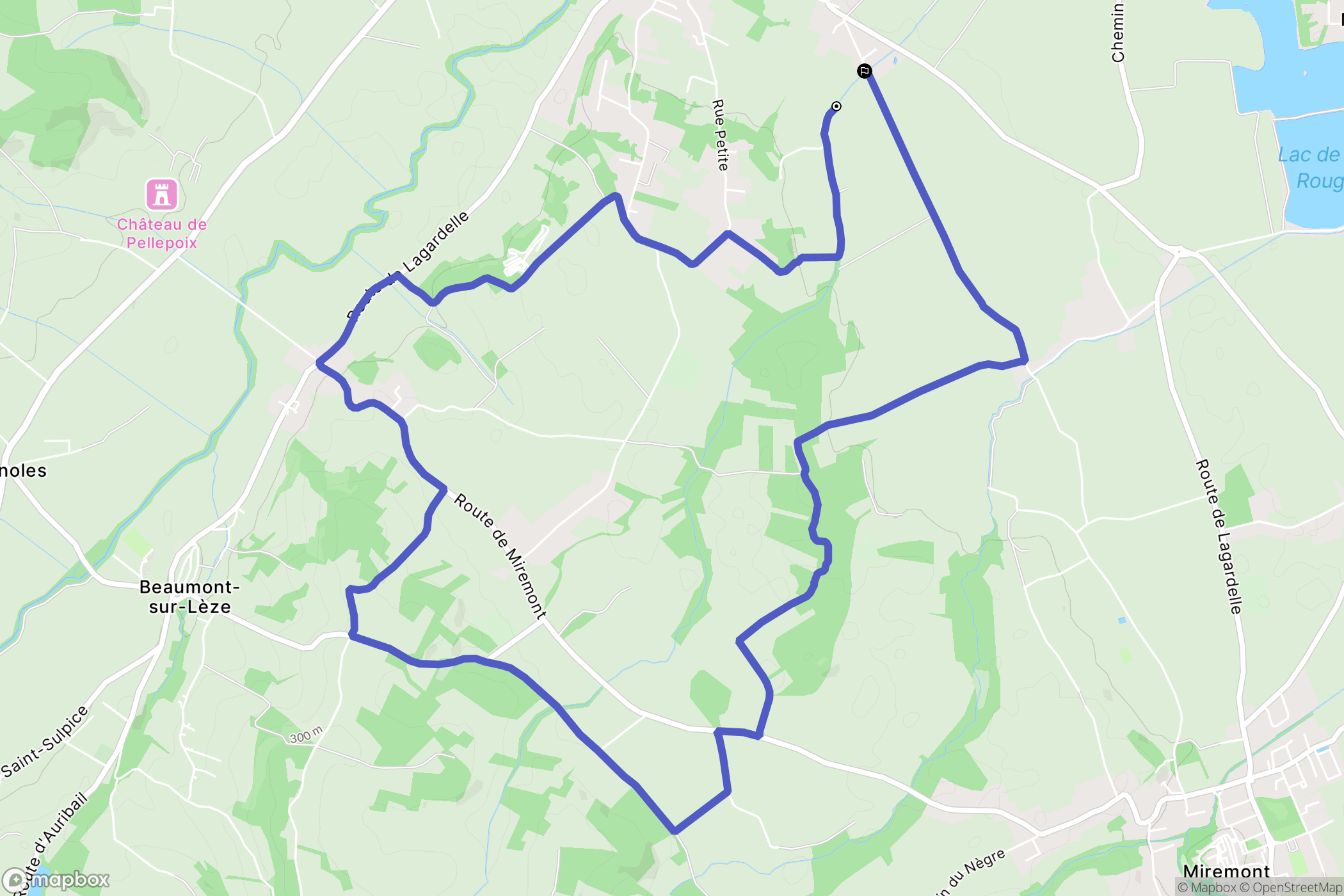 Lagardelle-sur-Lèze : carte du parcours de randonnée - France
