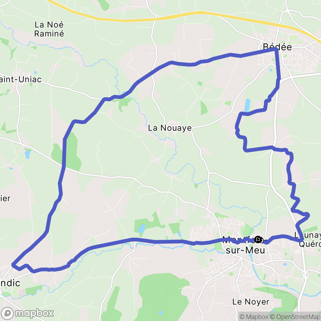 Montfort-sur-Meu : carte du parcours de randonnée - France