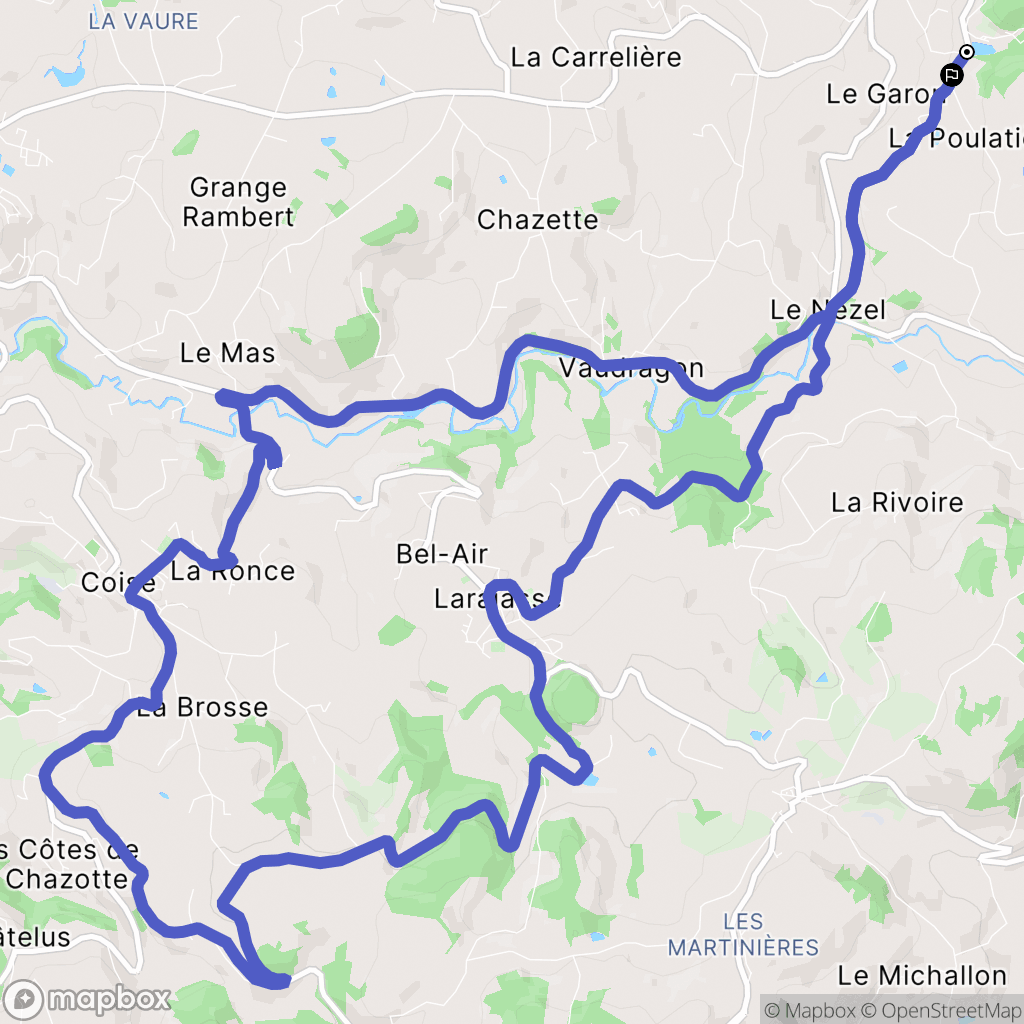 Saint-Martin-en-Haut : carte du parcours de randonnée - France