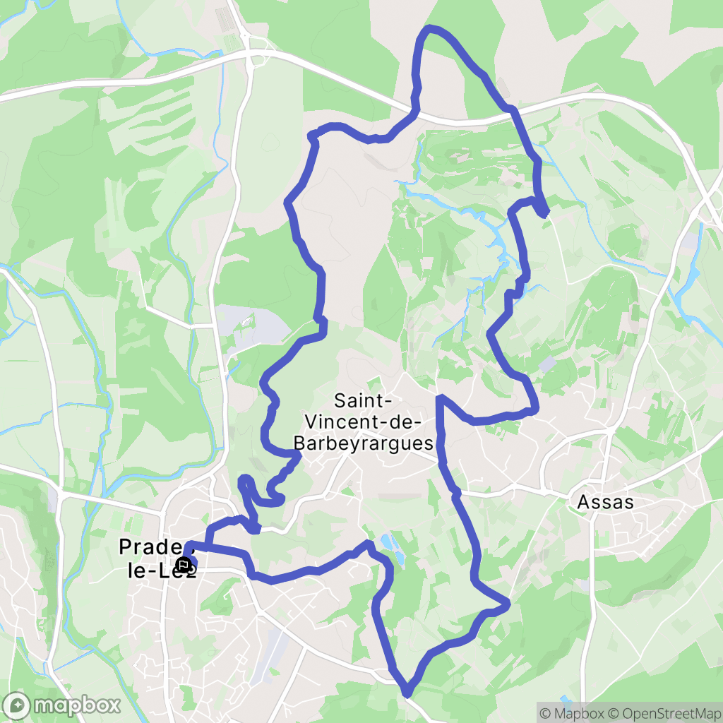 Prades-le-Lez : carte du parcours de randonnée - France