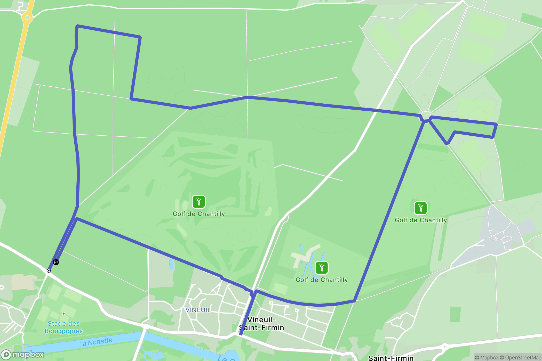Vineuil-Saint-Firmin : carte du parcours de randonnée - France