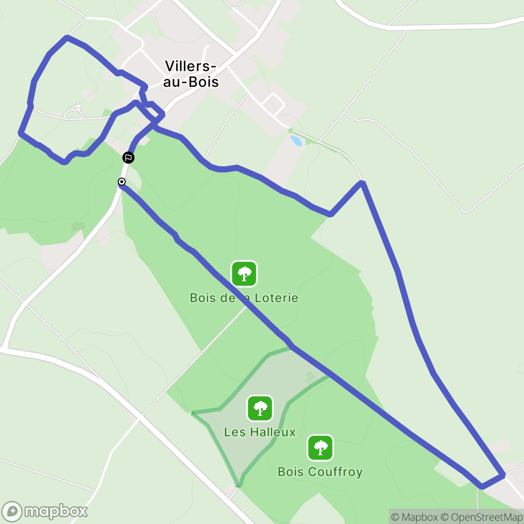 Villers-au-Bois : carte du parcours de randonnée - France