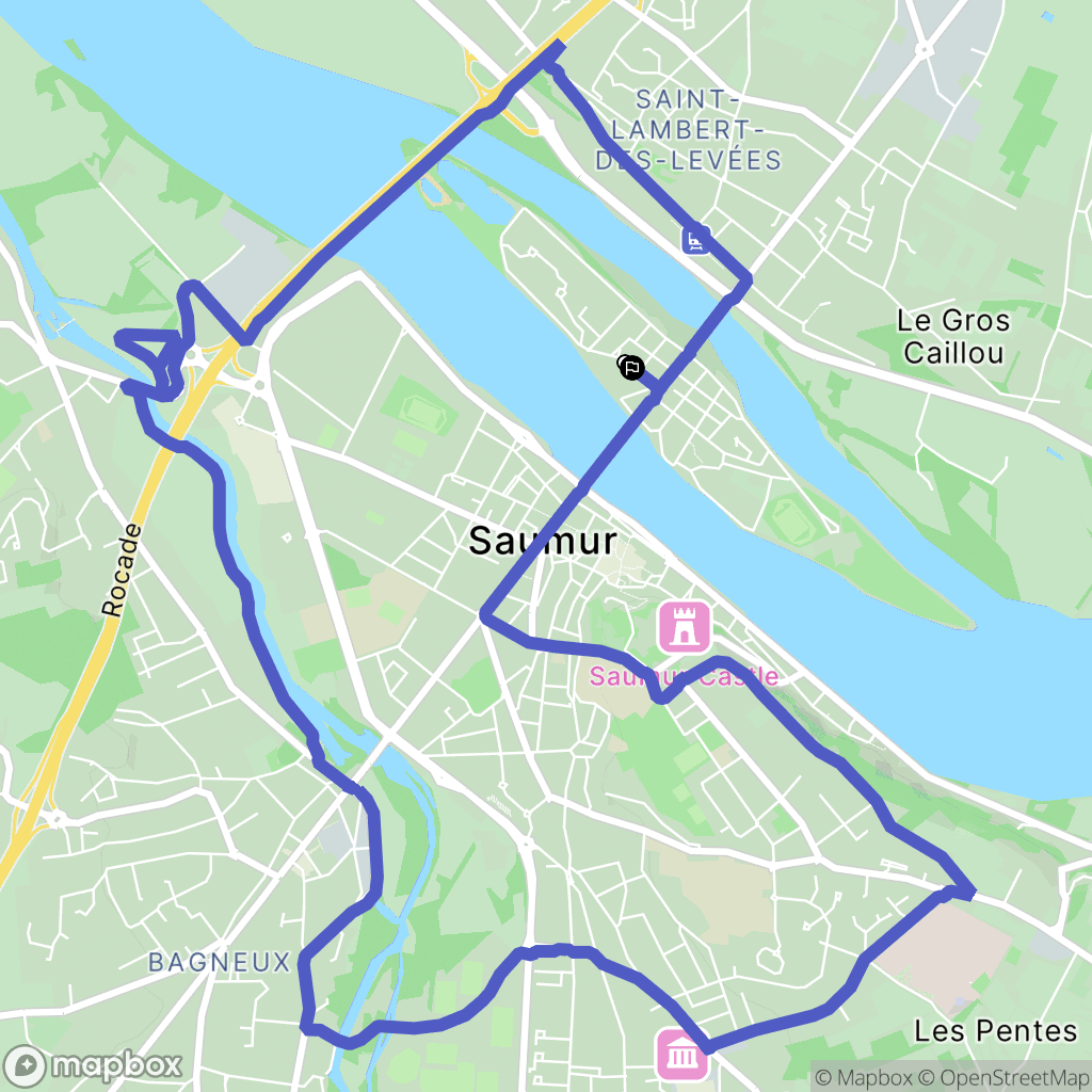 Saumur : carte du parcours de randonnée - France