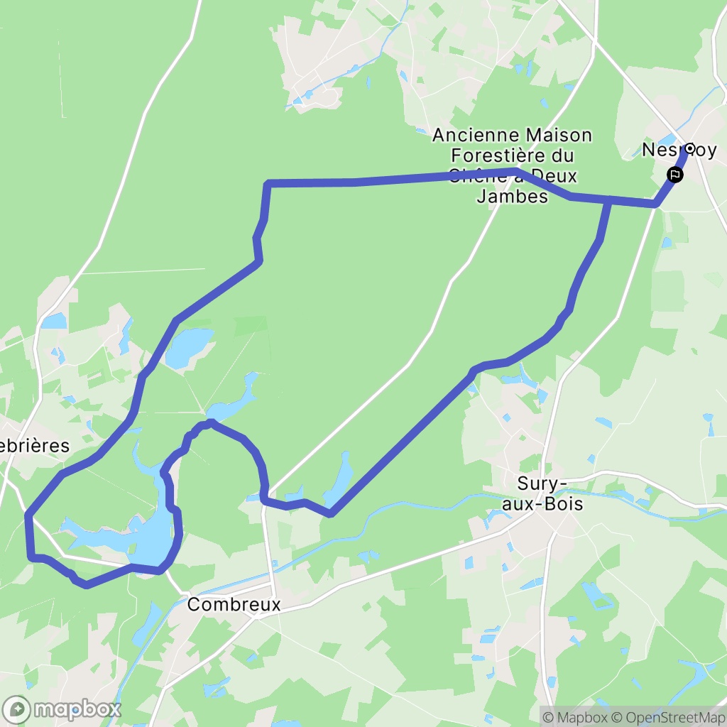 Nibelle : carte du parcours de randonnée - France