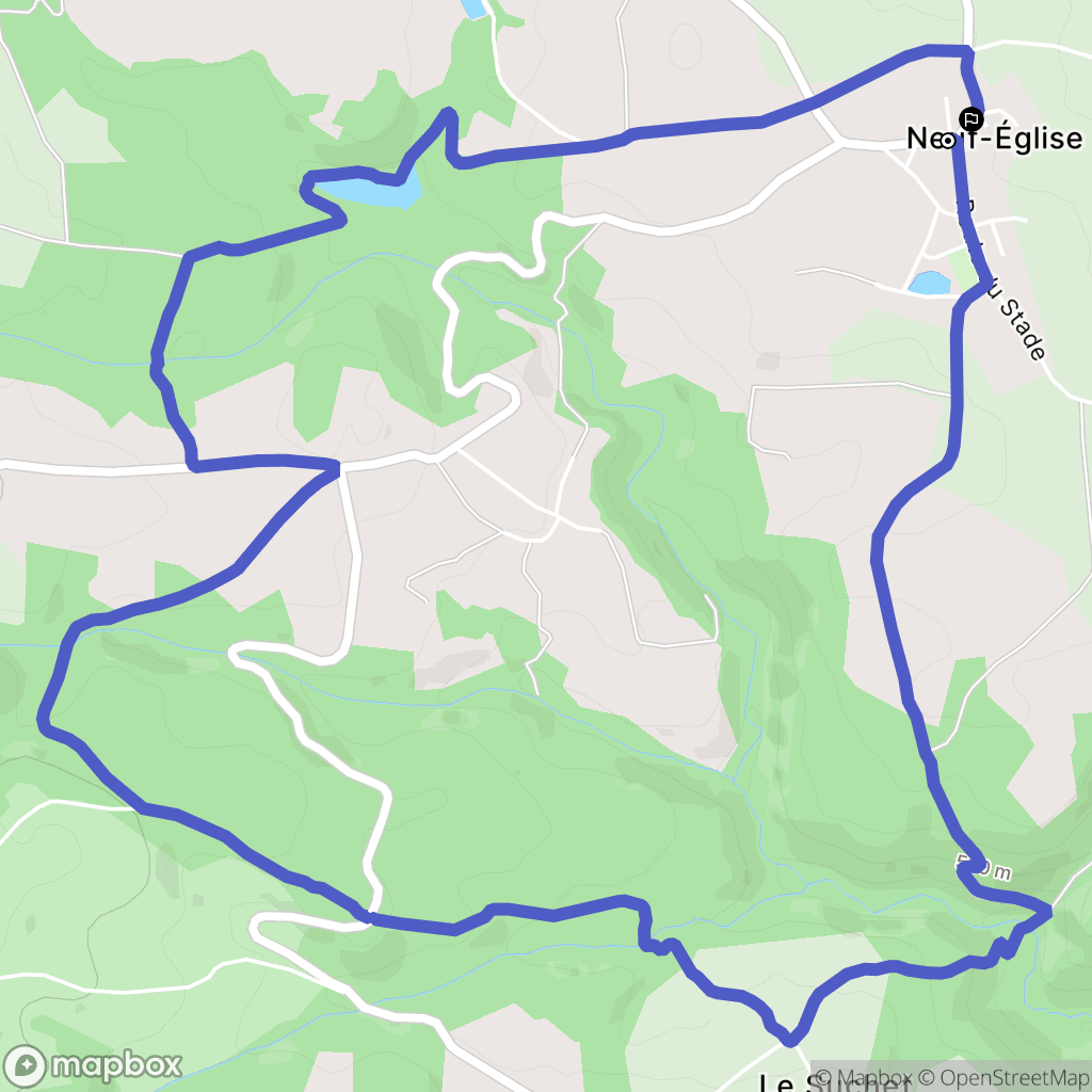 Neuf-Église : carte du parcours de randonnée - France