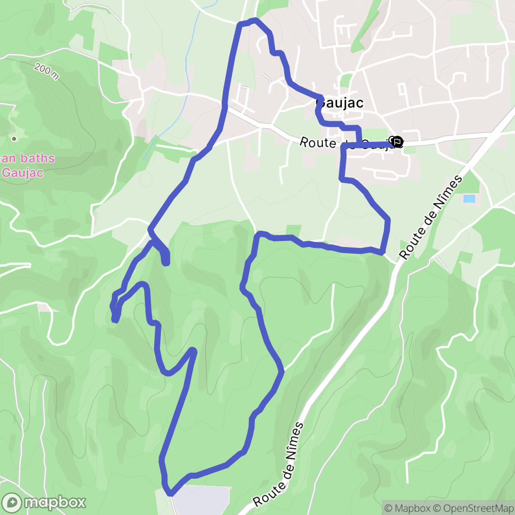 Gaujac : carte du parcours de randonnée - France