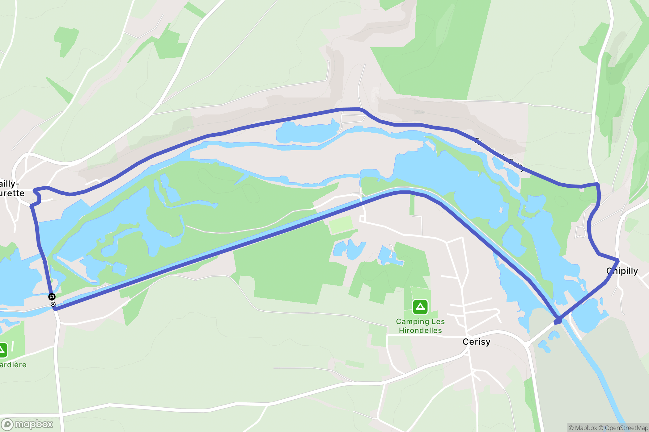 Sailly-Laurette : carte du parcours de randonnée - France