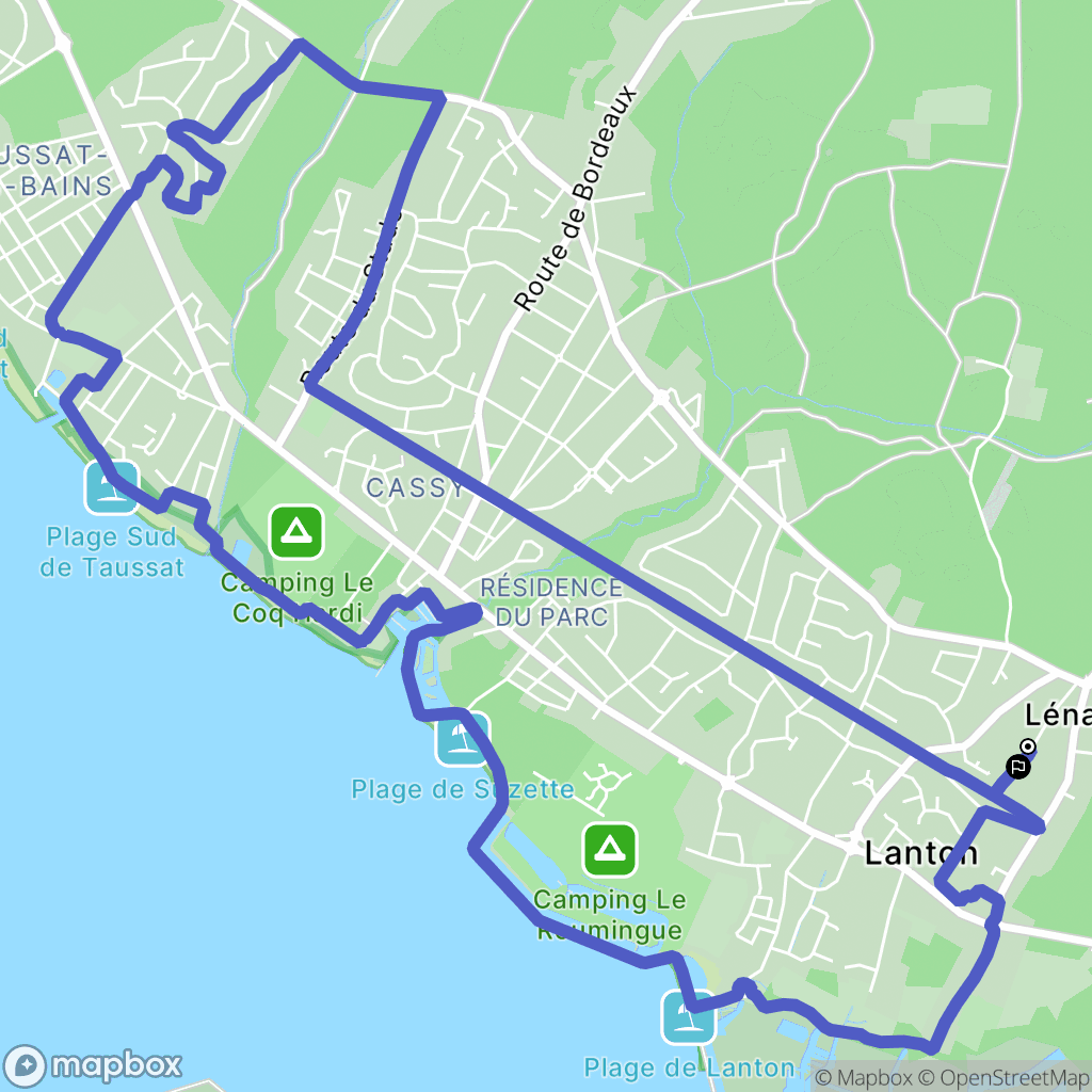 Lanton : carte du parcours de randonnée - France
