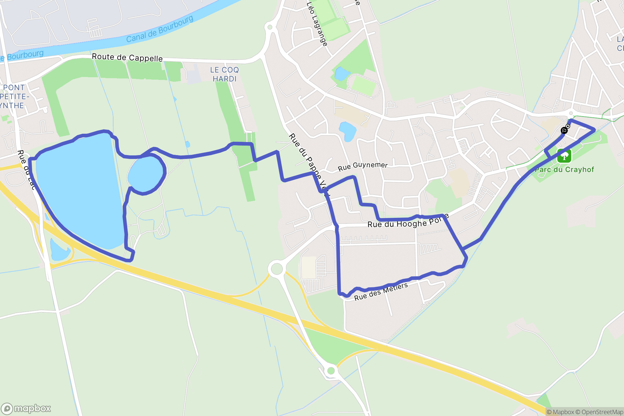 Cappelle-la-Grande : carte du parcours de randonnée - France