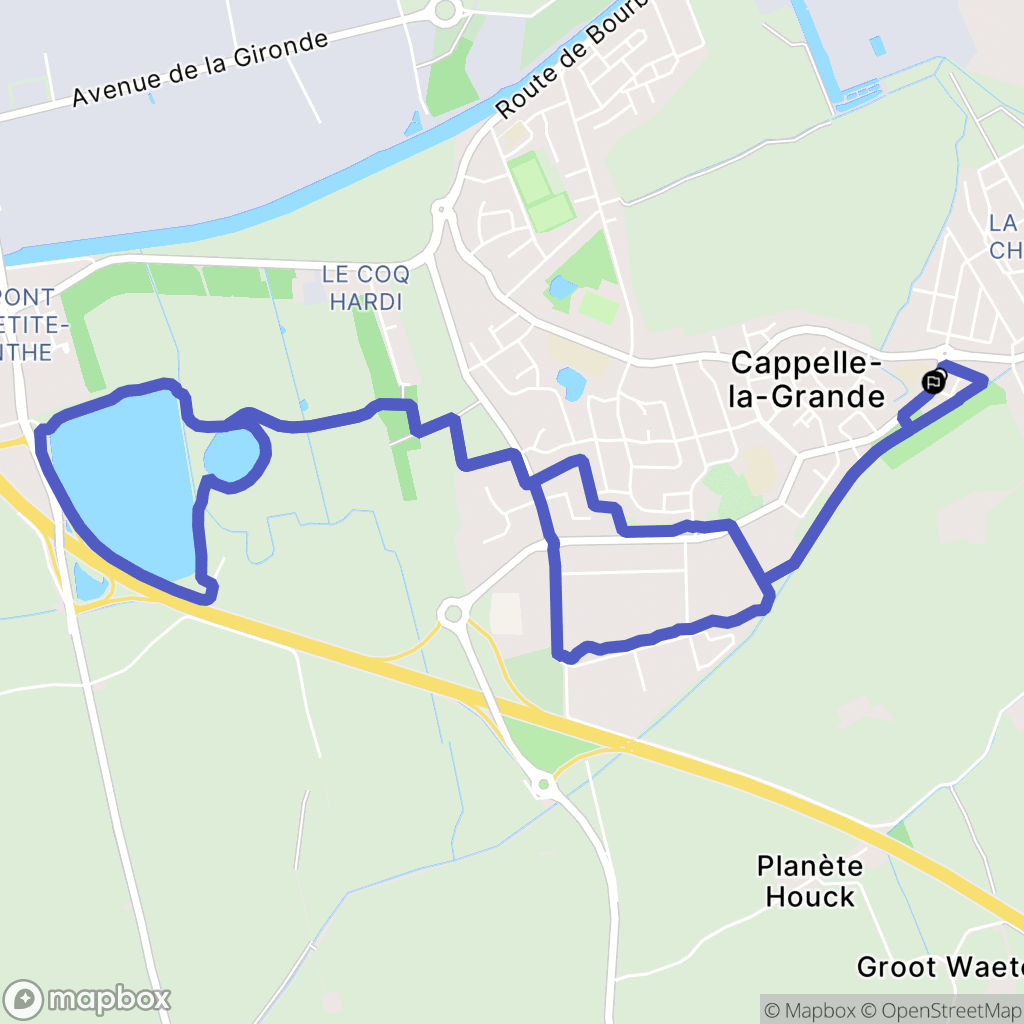 Cappelle-la-Grande : carte du parcours de randonnée - France