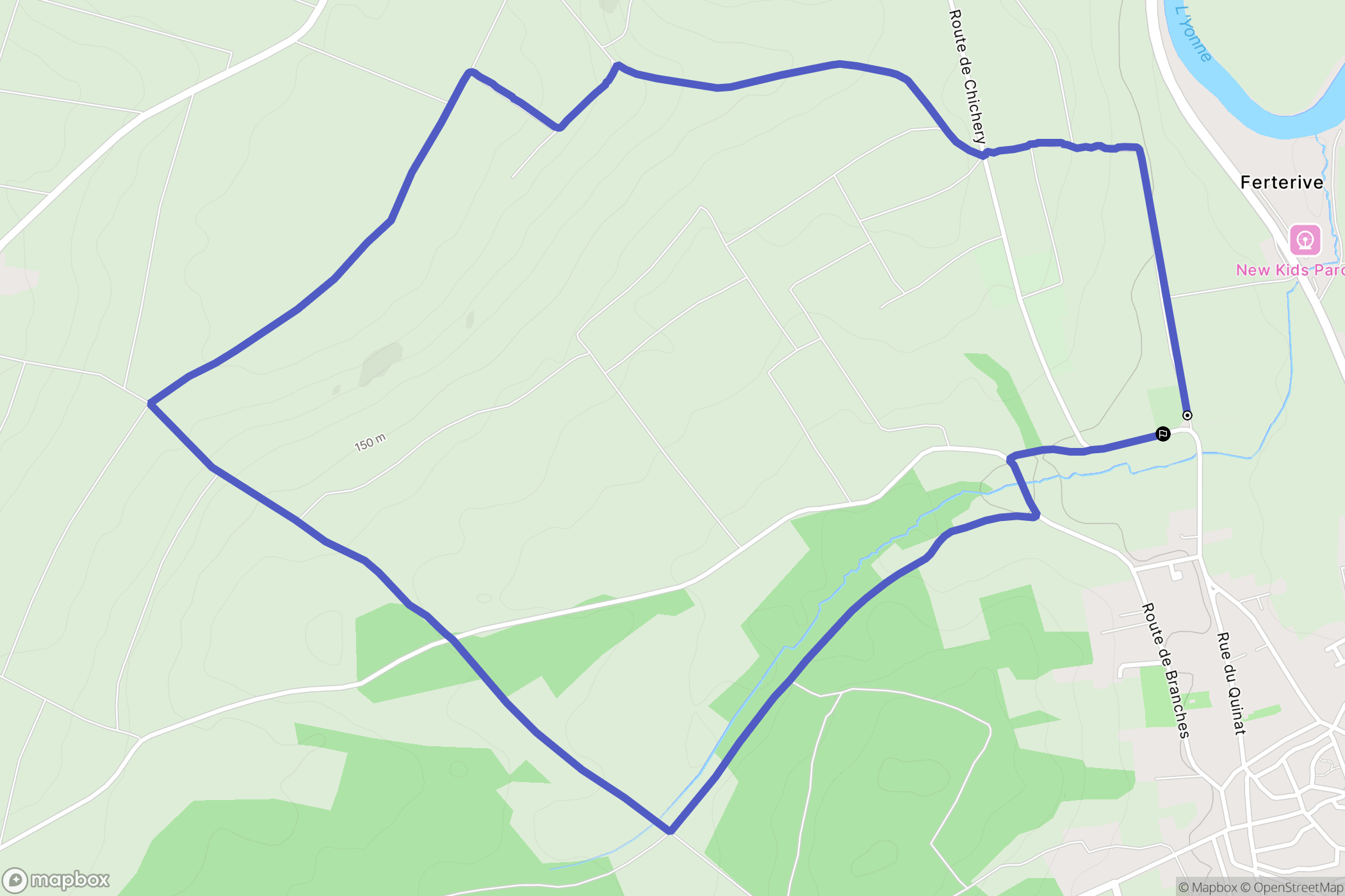 Appoigny : carte du parcours de randonnée - France