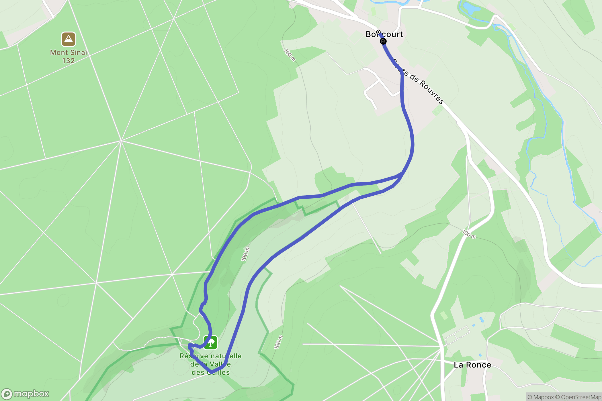 Boncourt : carte du parcours de randonnée - France