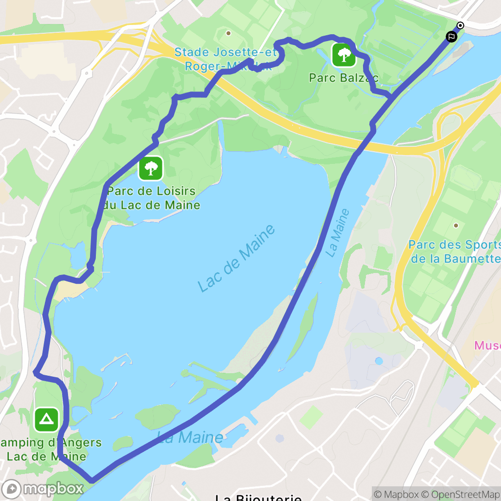 Angers : carte du parcours de randonnée - France
