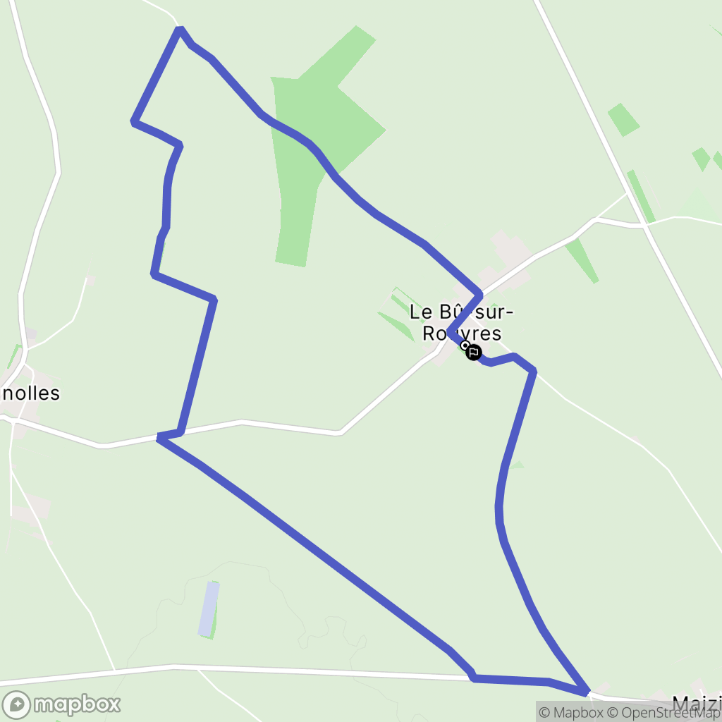 Le Bû-sur-Rouvres : carte du parcours de randonnée - France