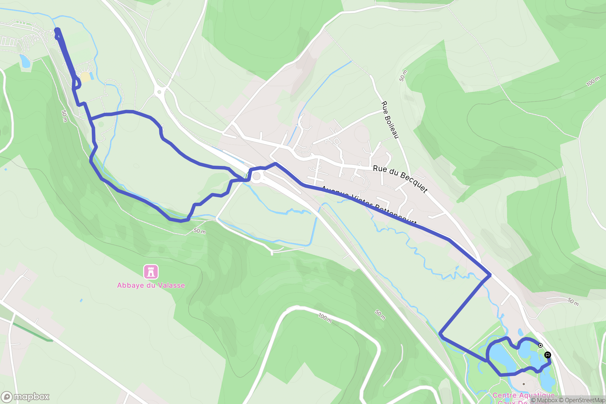 Lillebonne : carte du parcours de randonnée - France