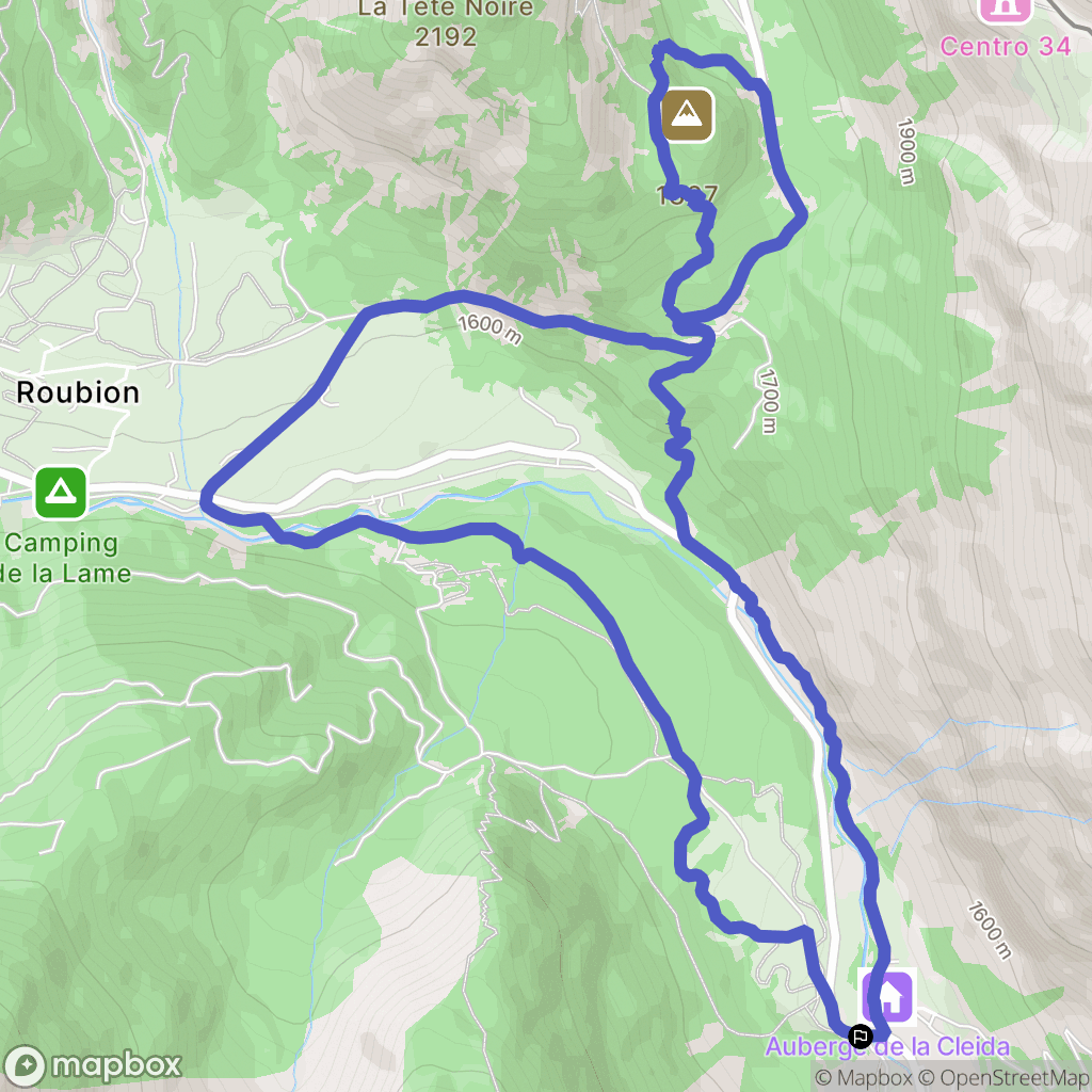 Névache : carte du parcours de randonnée - France