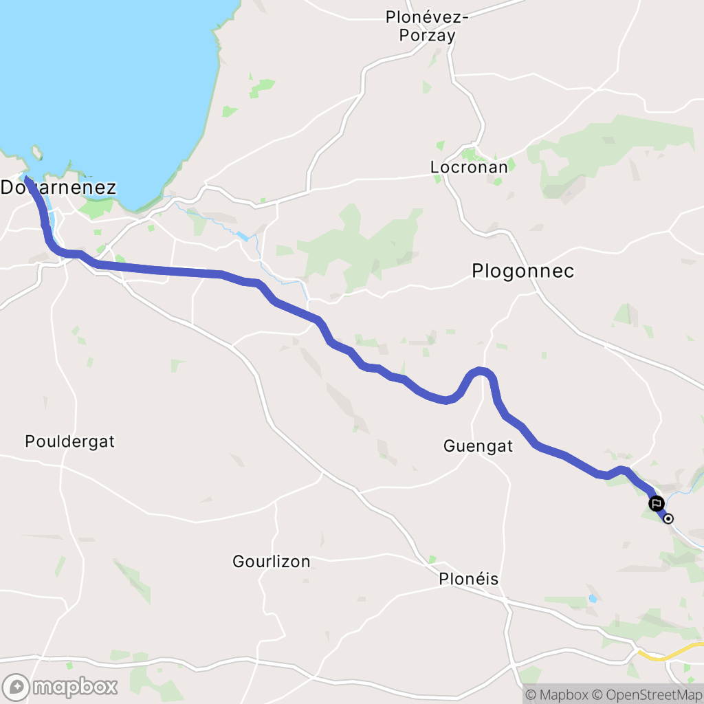 Guengat : carte du parcours de randonnée - France