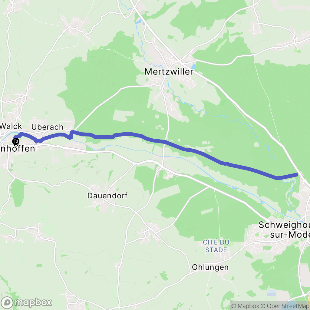 Val-de-Moder : carte du parcours de randonnée - France