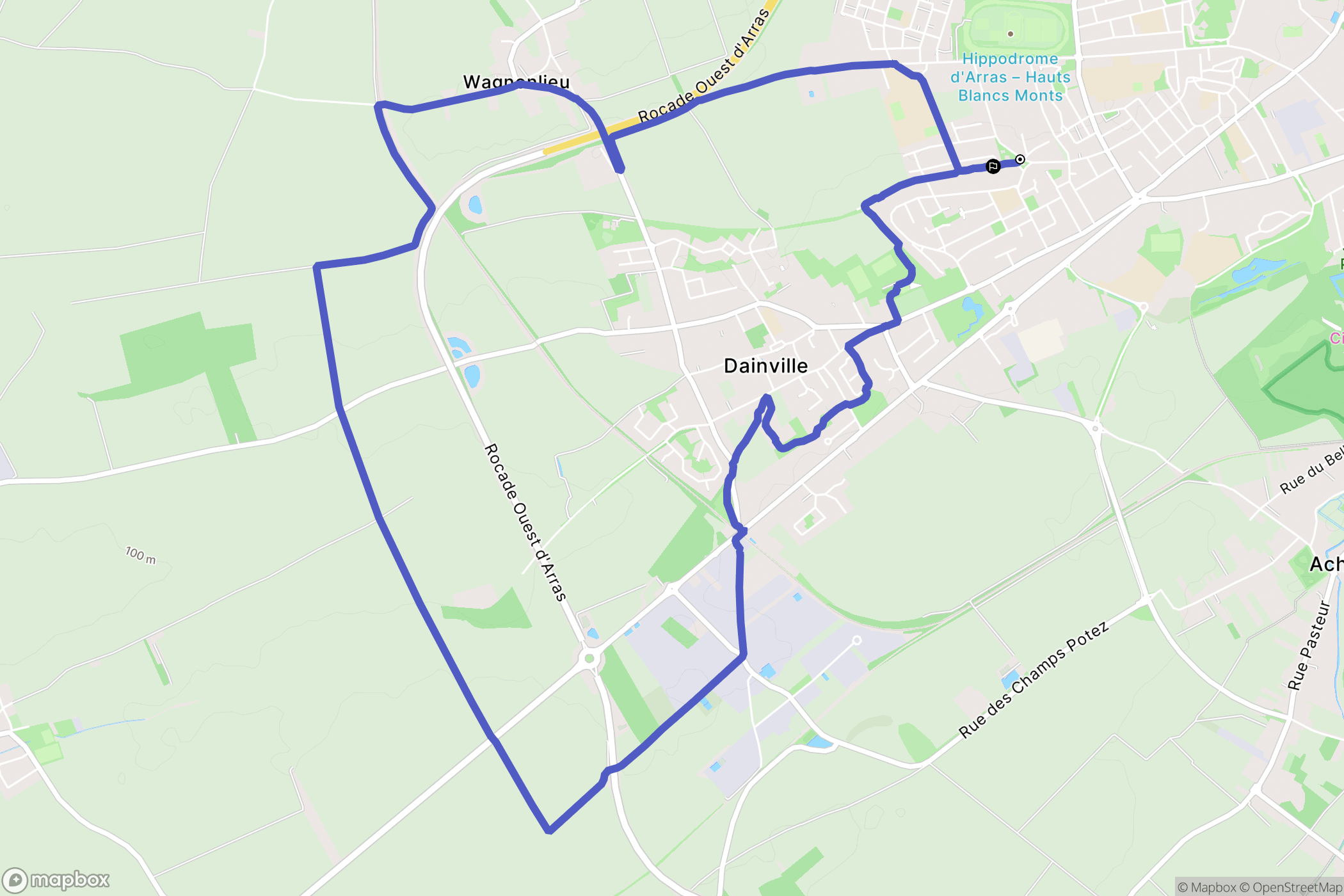 Dainville : carte du parcours de randonnée - France