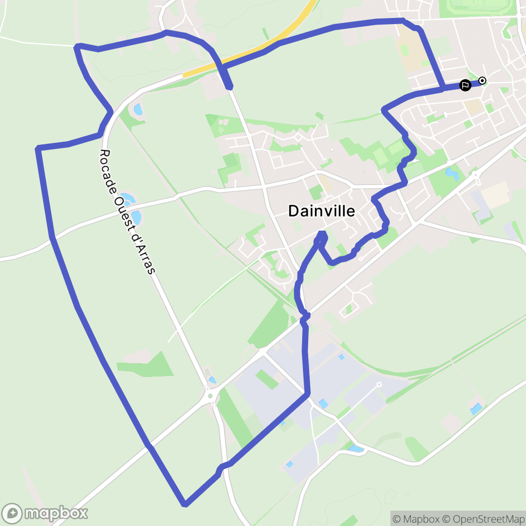 Dainville : carte du parcours de randonnée - France