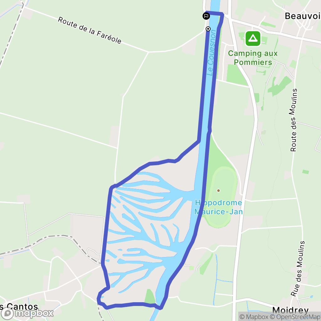 Beauvoir : carte du parcours de randonnée - France