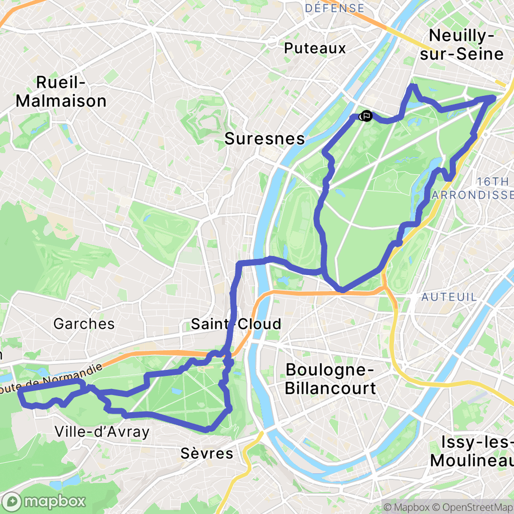 Paris : carte du parcours de randonnée - France