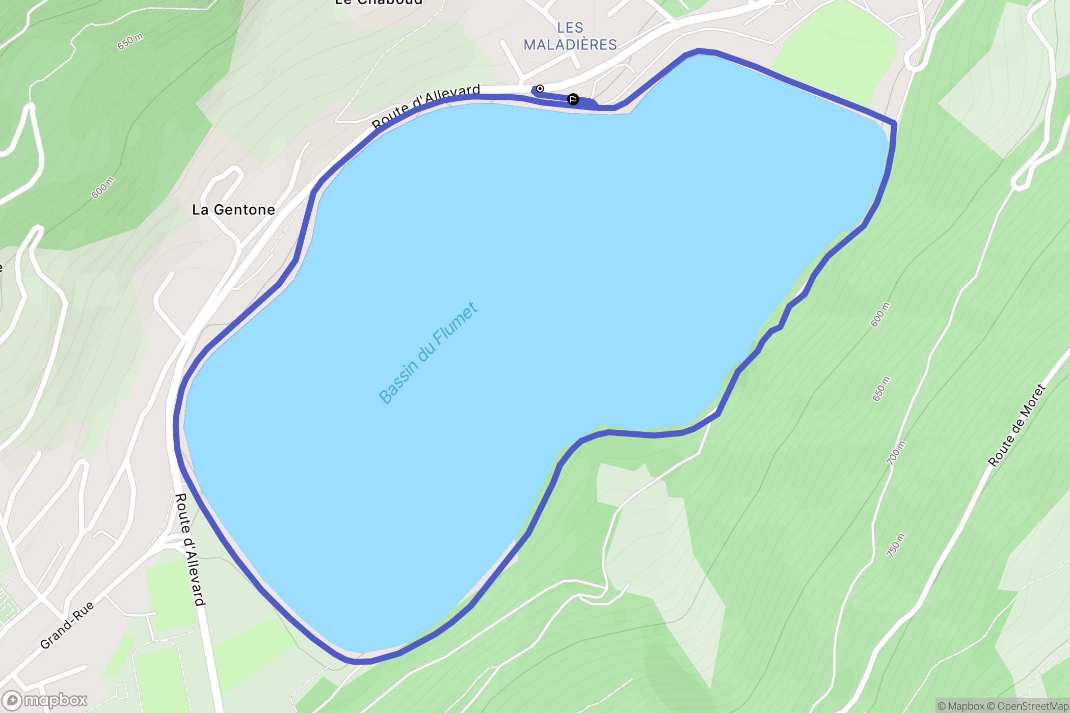 Crêts-en-Belledonne : carte du parcours de randonnée - France